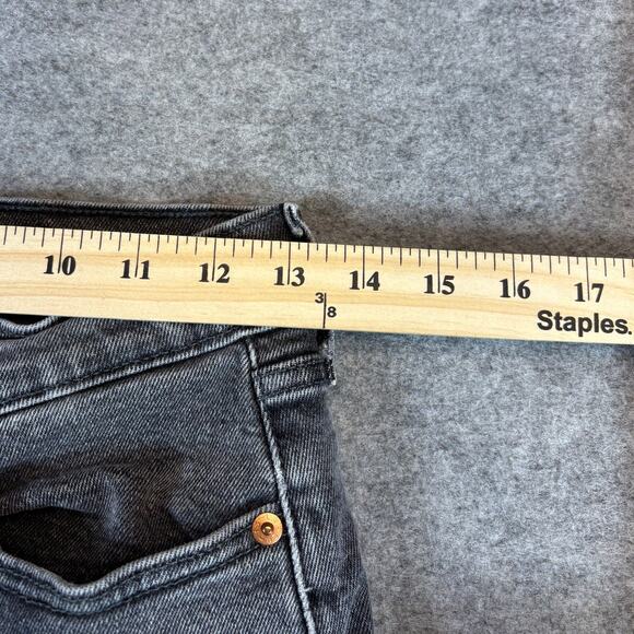 VINTAGE Levis Jeans Womens Size 27 Gray Denim Button Fly Straight 90s Grunge - Picture 3 of 9